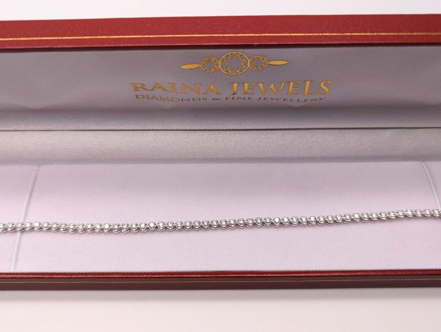 18ct White Gold Diamond Tennis Bracelet 4claw 1.50cts 7.0