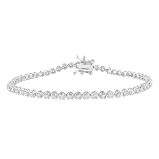 18ct White Gold Diamond Tennis Bracelet 4claw 1.50cts 7.0