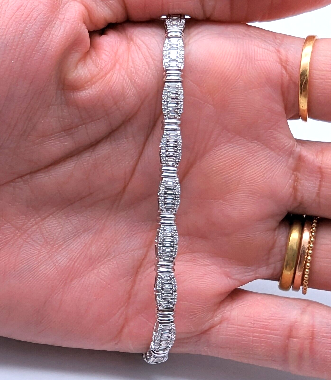 18Carat White Gold Diamond Tennis Bracelet 4claw 1.50cts 7.0