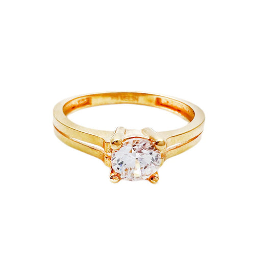 22ct Yellow Gold Round Cubic Zirconia Solitaire Ring 2.70gm