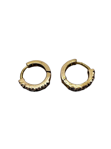 22ct Yellow Gold & Cubic Zirconia Baby Hoop Earrings, 1.28gm