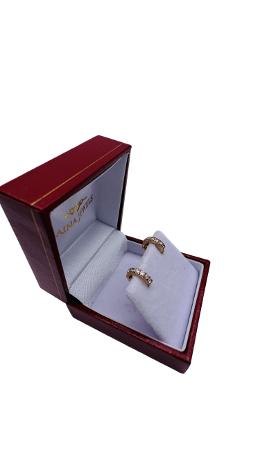 22ct Yellow Gold & Cubic Zirconia Baby Hoop Earrings, 1.28gm