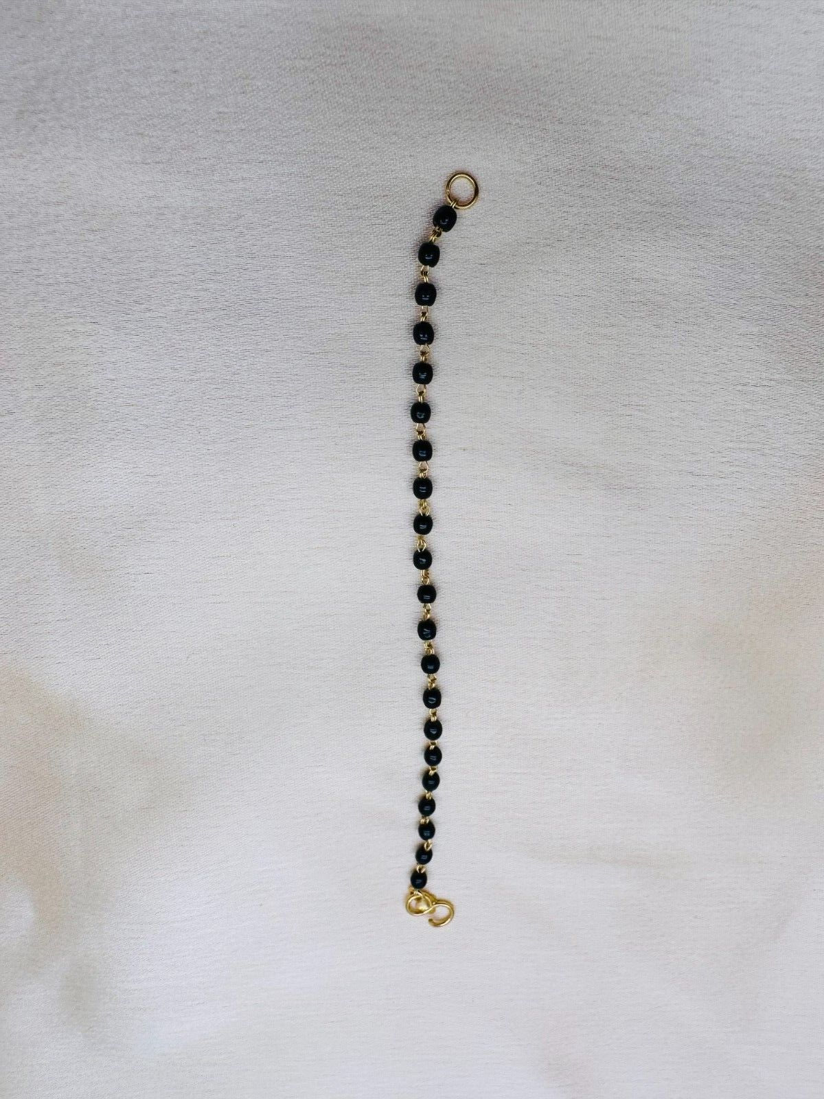 22ct Yellow Gold Baby Bracelet Black & Gold Beads  (Maniya / Manka / Nazariya)