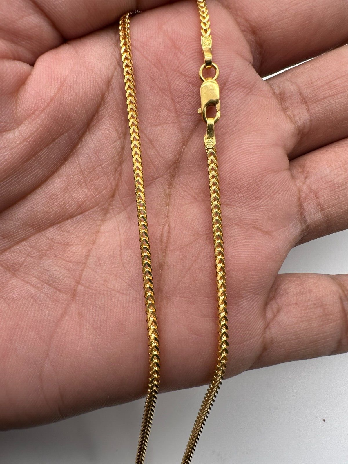 22ct Yellow Gold Mens/Ladies FoxTail Chain Necklace 24