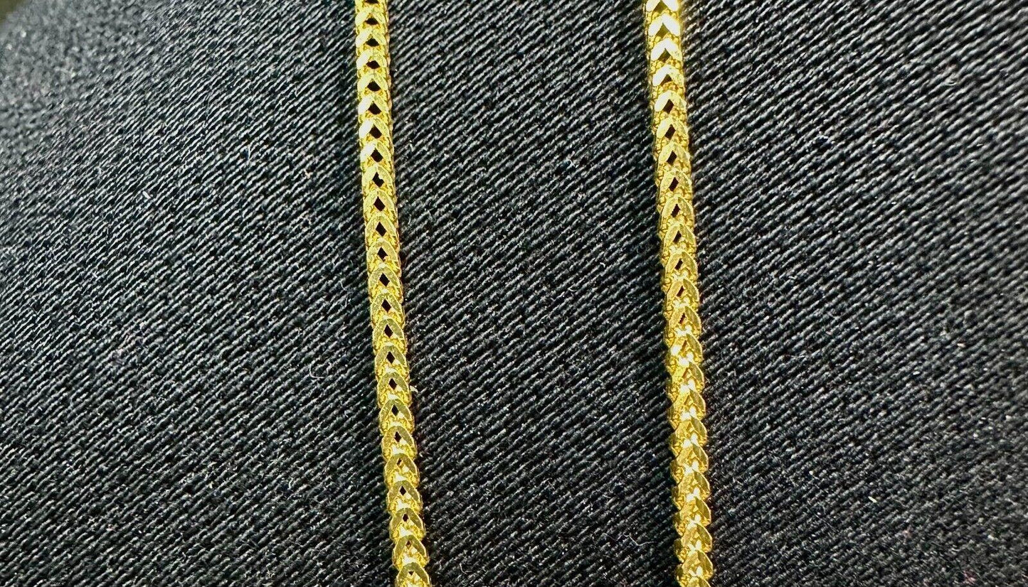 22ct Yellow Gold Mens/Ladies FoxTail Chain Necklace 24