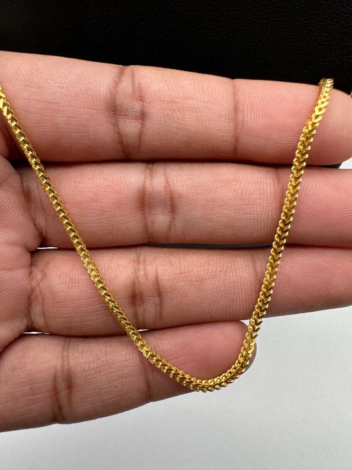 22ct Yellow Gold Mens/Ladies FoxTail Chain Necklace 24