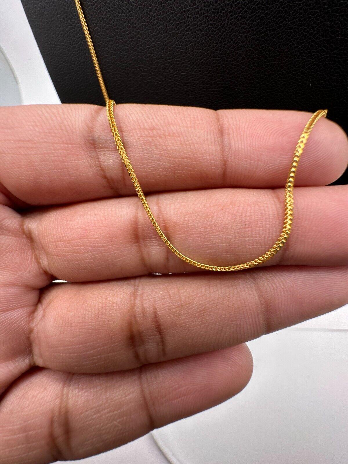 22ct Yellow Gold Men's/Ladies Fox Tail Chain Necklace 20