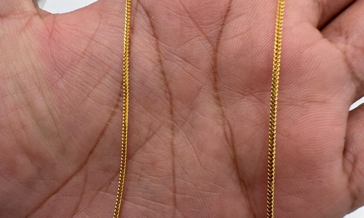 22ct Yellow Gold Men's/Ladies Fox Tail Chain Necklace 20