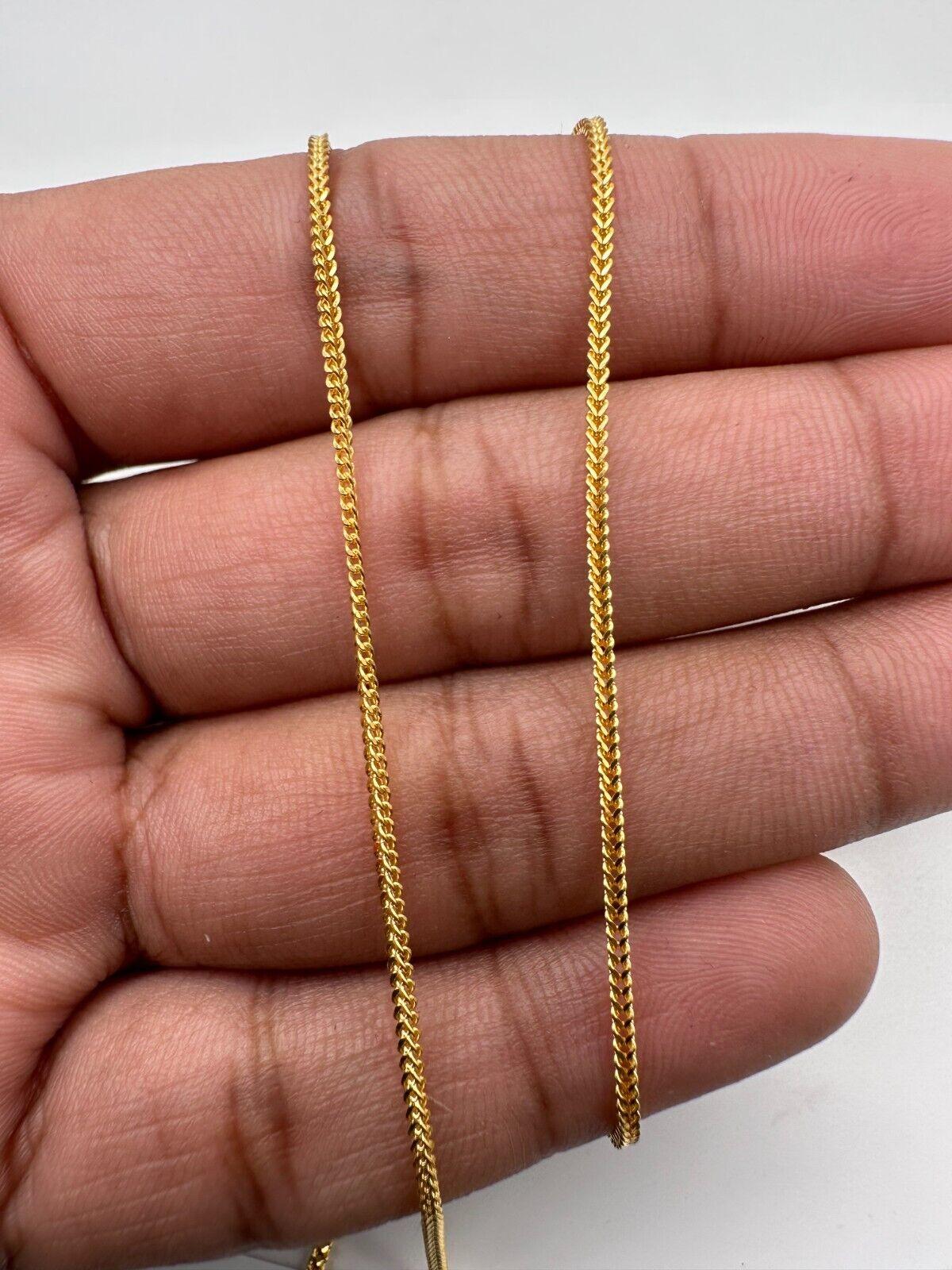 22ct Yellow Gold Mens/Ladies FoxTail Chain Necklace 17