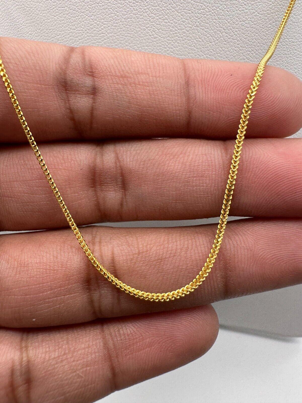 22ct Yellow Gold Mens/Ladies FoxTail Chain Necklace 17