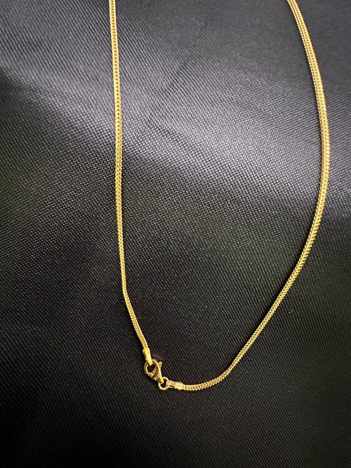 22ct Yellow Gold Mens/Ladies FoxTail Chain Necklace 17