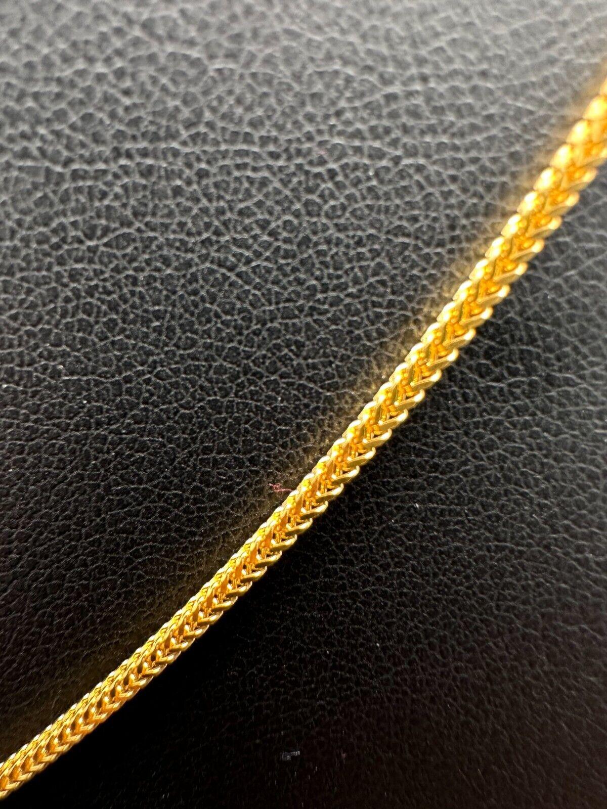 22ct Yellow Gold Mens/Ladies FoxTail  Chain Necklace 22