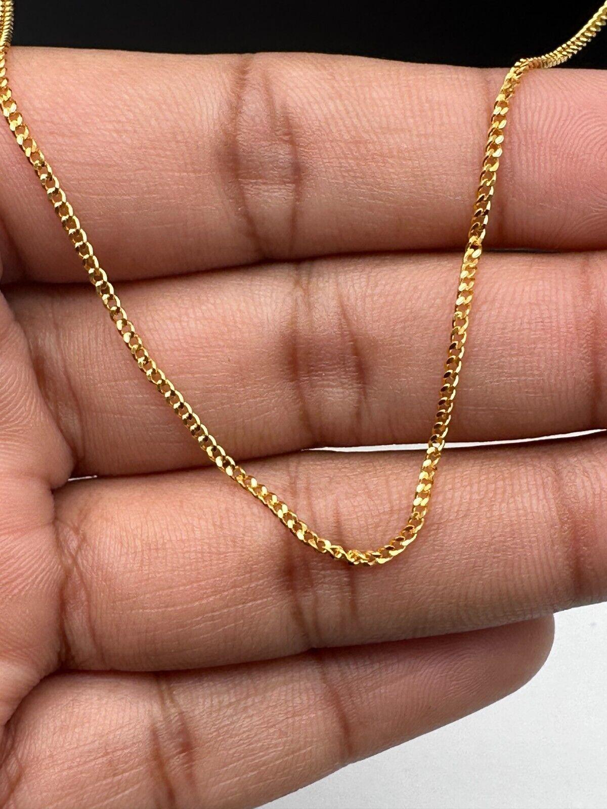 22ct Yellow Gold Diamond Cut Curb Chain 3.99gm, 20 inches