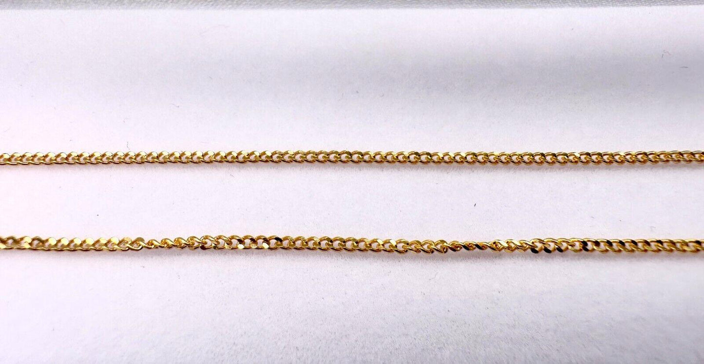 22ct Yellow Gold Diamond Cut Curb Chain 3.99gm, 20 inches