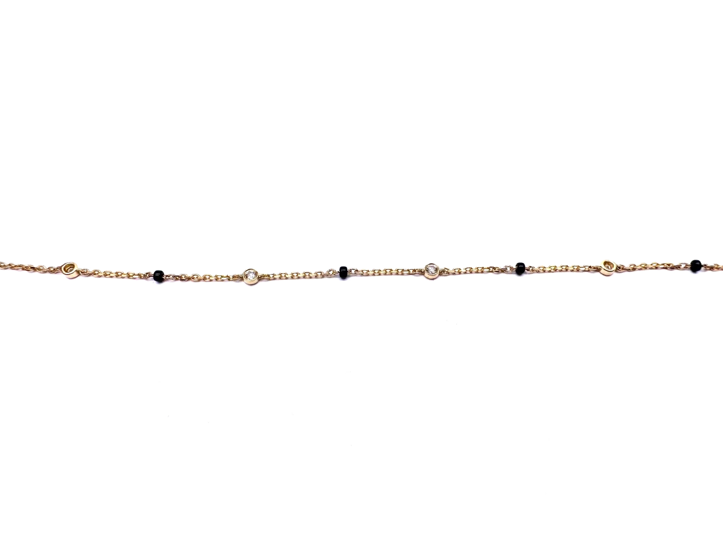 18ct Yellow Gold Natural Diamond By Yard Mangalsutra Bracelet, 0.20ct