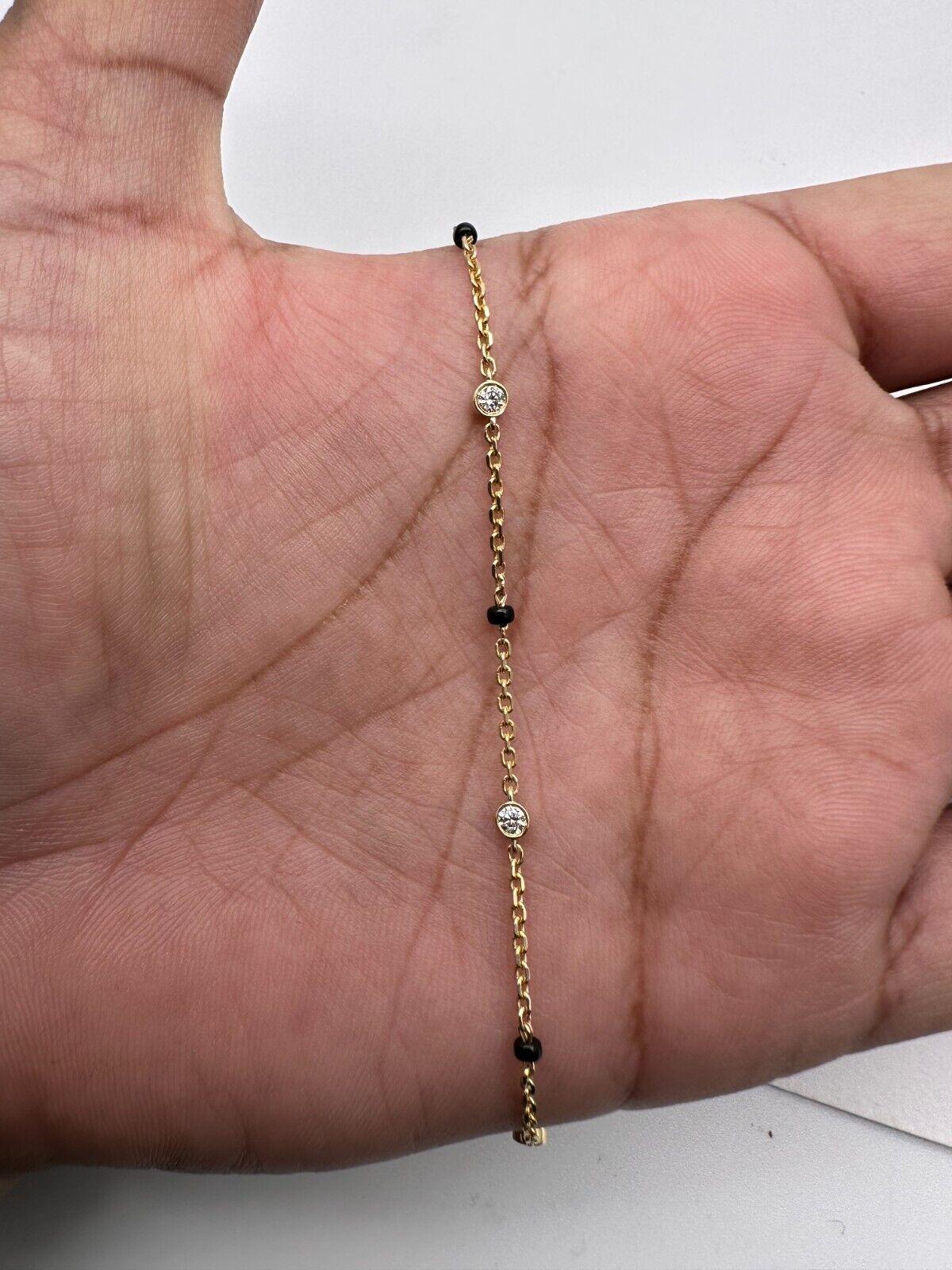 18ct Yellow Gold Natural Diamond By Yard Mangalsutra Bracelet, 0.20ct