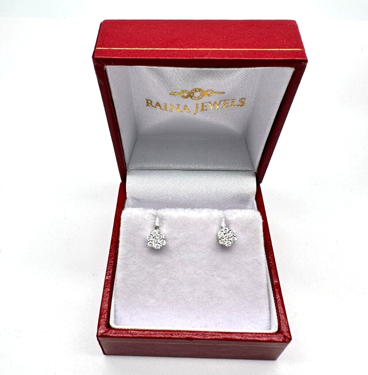 14ct White Gold Diamond Daisy Cluster Earrings 0.24cts