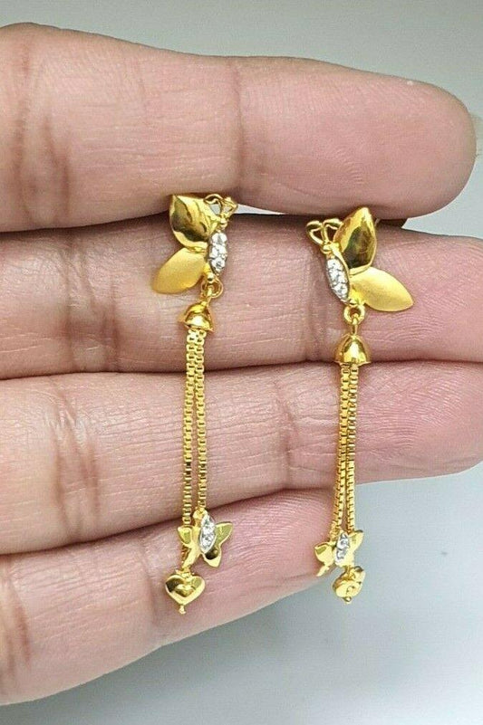 22ct Yellow Gold Ladies Drop Earrings 4.1 Grams