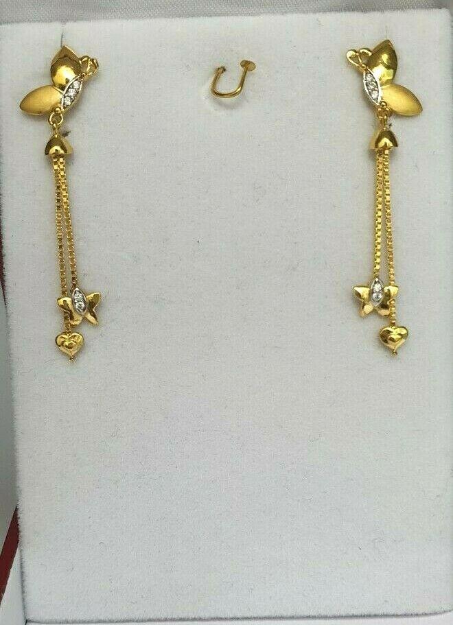 22ct Yellow Gold Ladies Drop Earrings 4.1 Grams