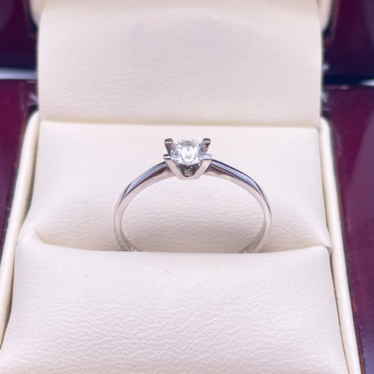 18ct White Gold Diamond Solitaire Engagement Ring, 0.24ct