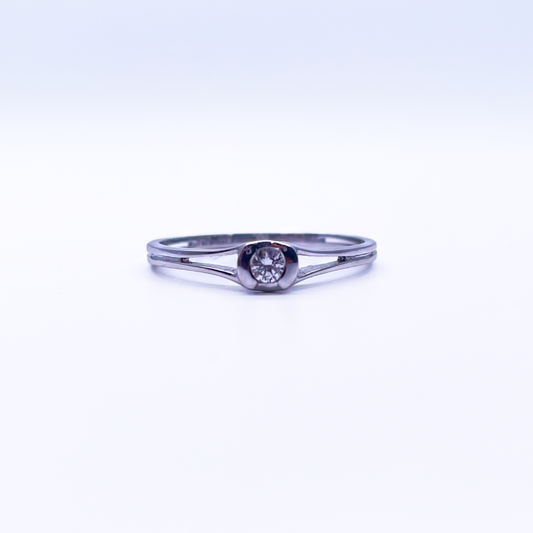 18ct White Gold Diamond Solitaire Ring 0.08ct