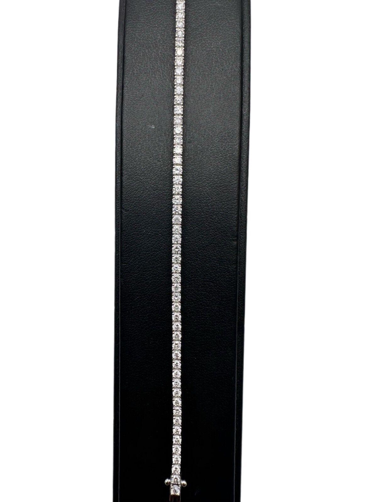 18ct White Gold Diamond Tennis Bracelet 4claw 3.7ct