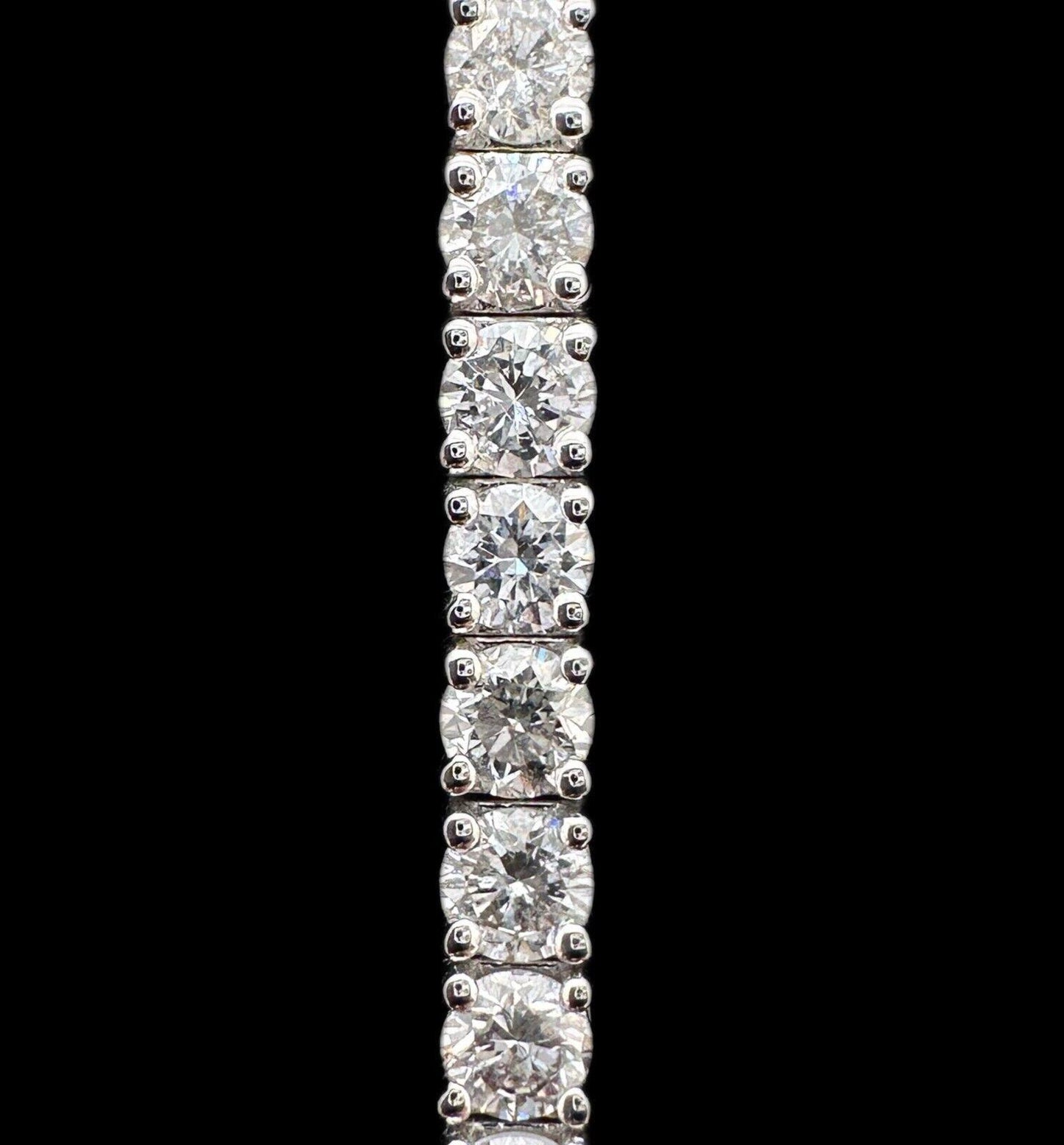 18ct White Gold Diamond Tennis Bracelet 4claw 3.7ct