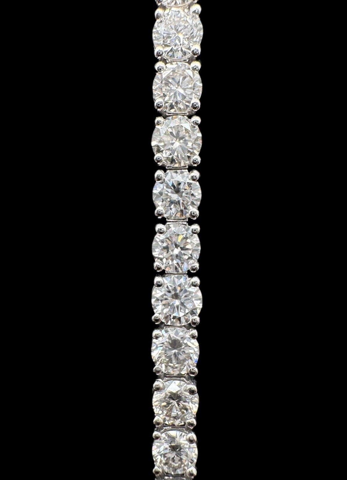 18ct White Gold Diamond Tennis Bracelet 4claw 7.65ct