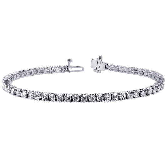 18ct White Gold Diamond Tennis Bracelet 4claw 1.3cts 7.00