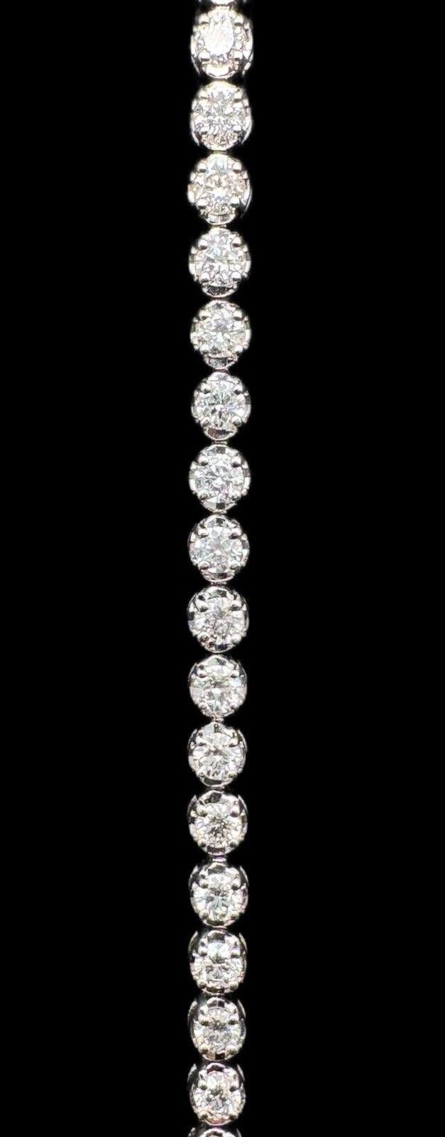 18ct White Gold Diamond Tennis Bracelet 4claw 2.02cts 7.00