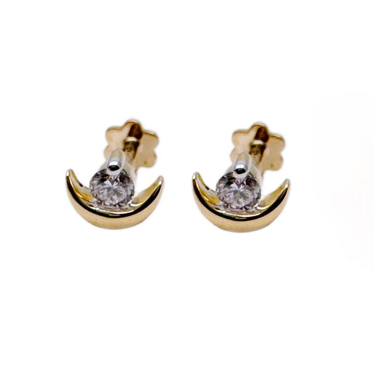 18ct Yellow Gold Diamond Stud Children's Earrings 0.07 ct