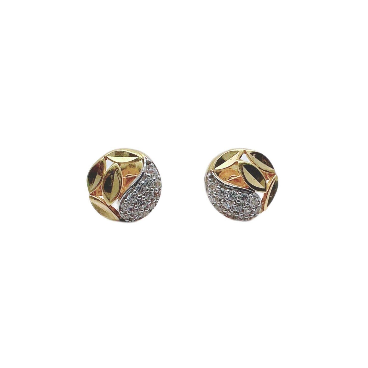 22ct Yellow Gold & Cubic Zirconia Stud Earrings, 3.0gm