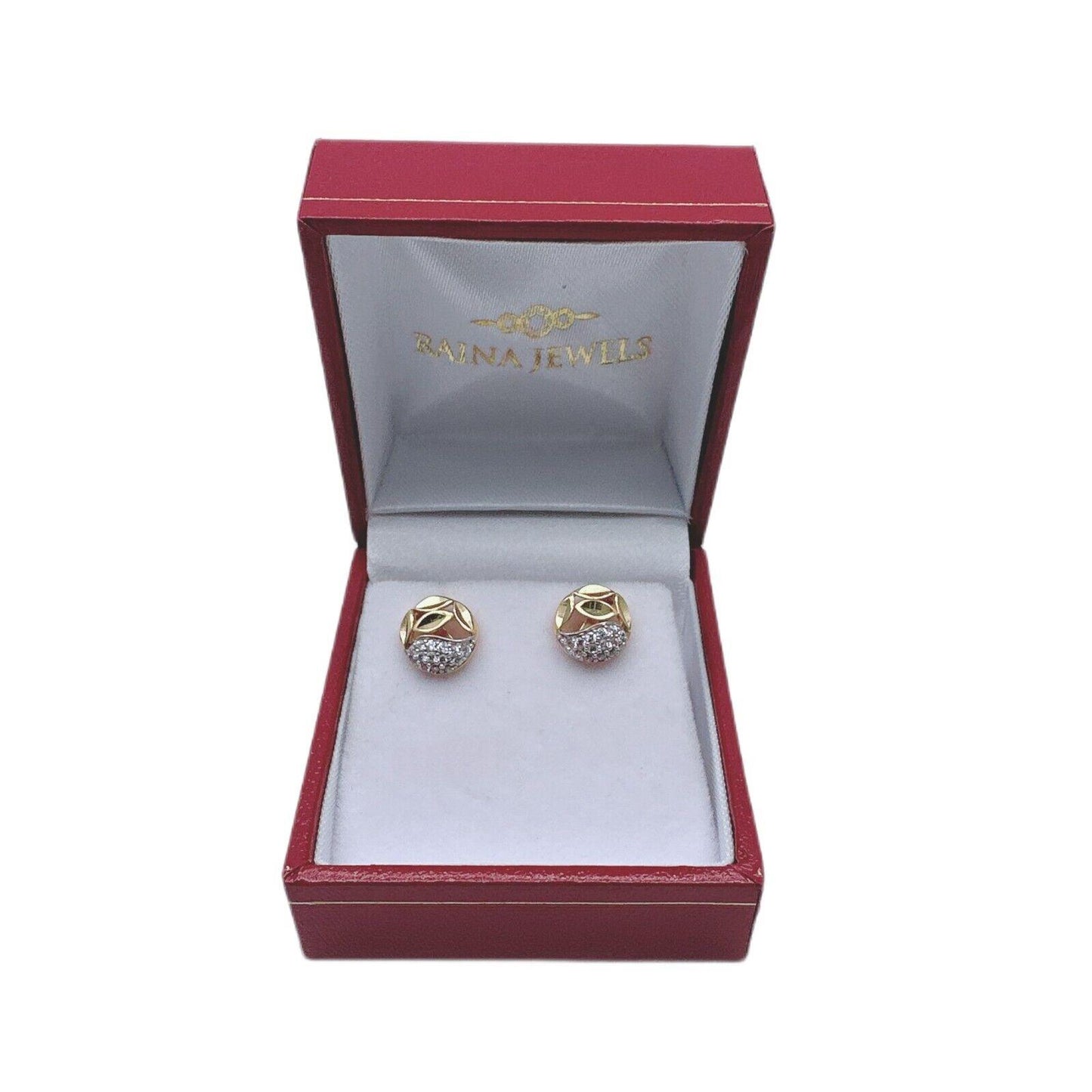 22ct Yellow Gold & Cubic Zirconia Stud Earrings, 3.0gm