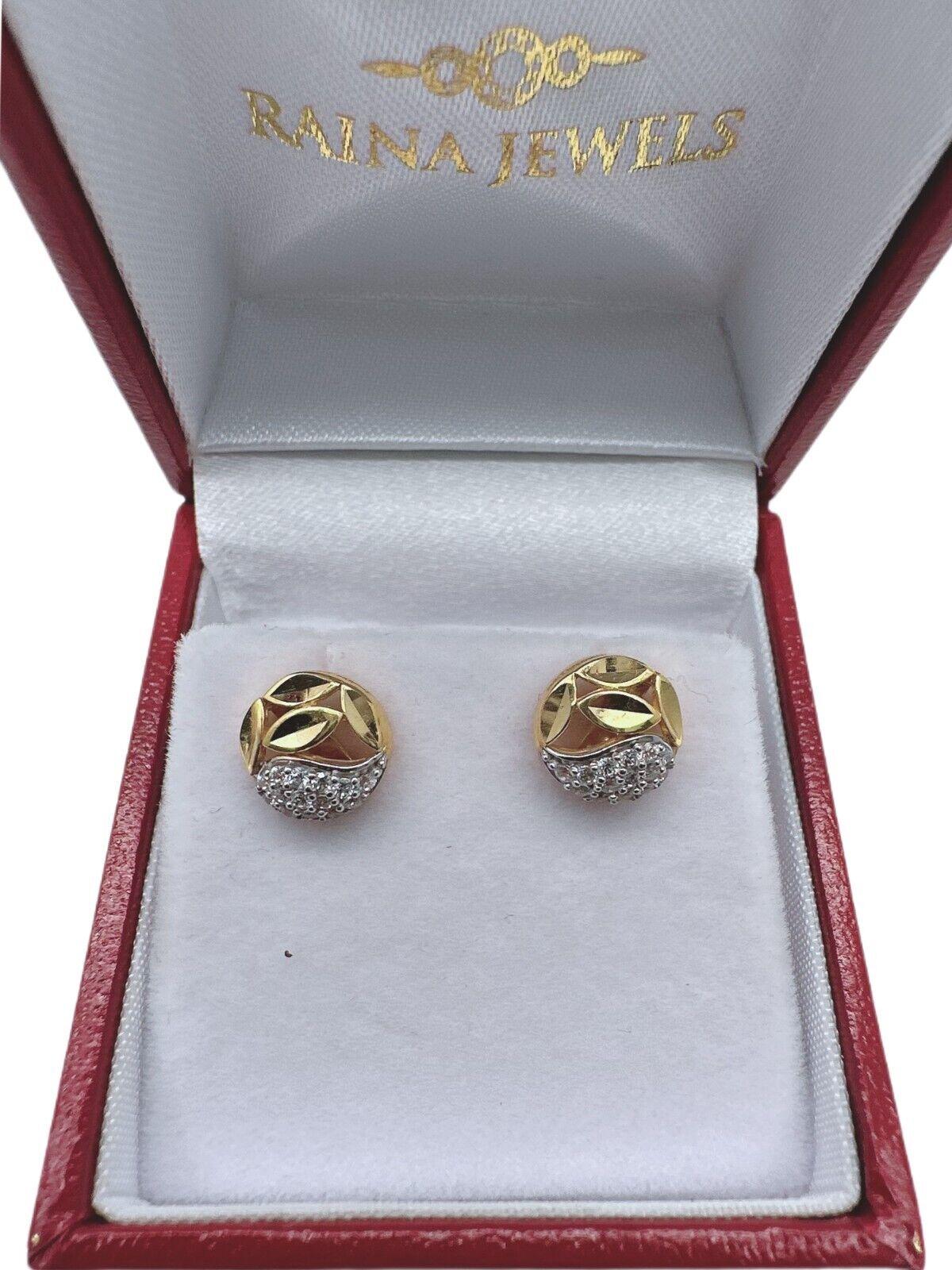 22ct Yellow Gold & Cubic Zirconia Stud Earrings, 3.0gm