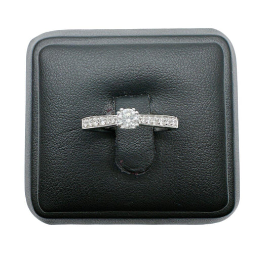 18ct White Gold Brilliant Cut Diamond Engagement Ring Twin Claws 0.29 carats