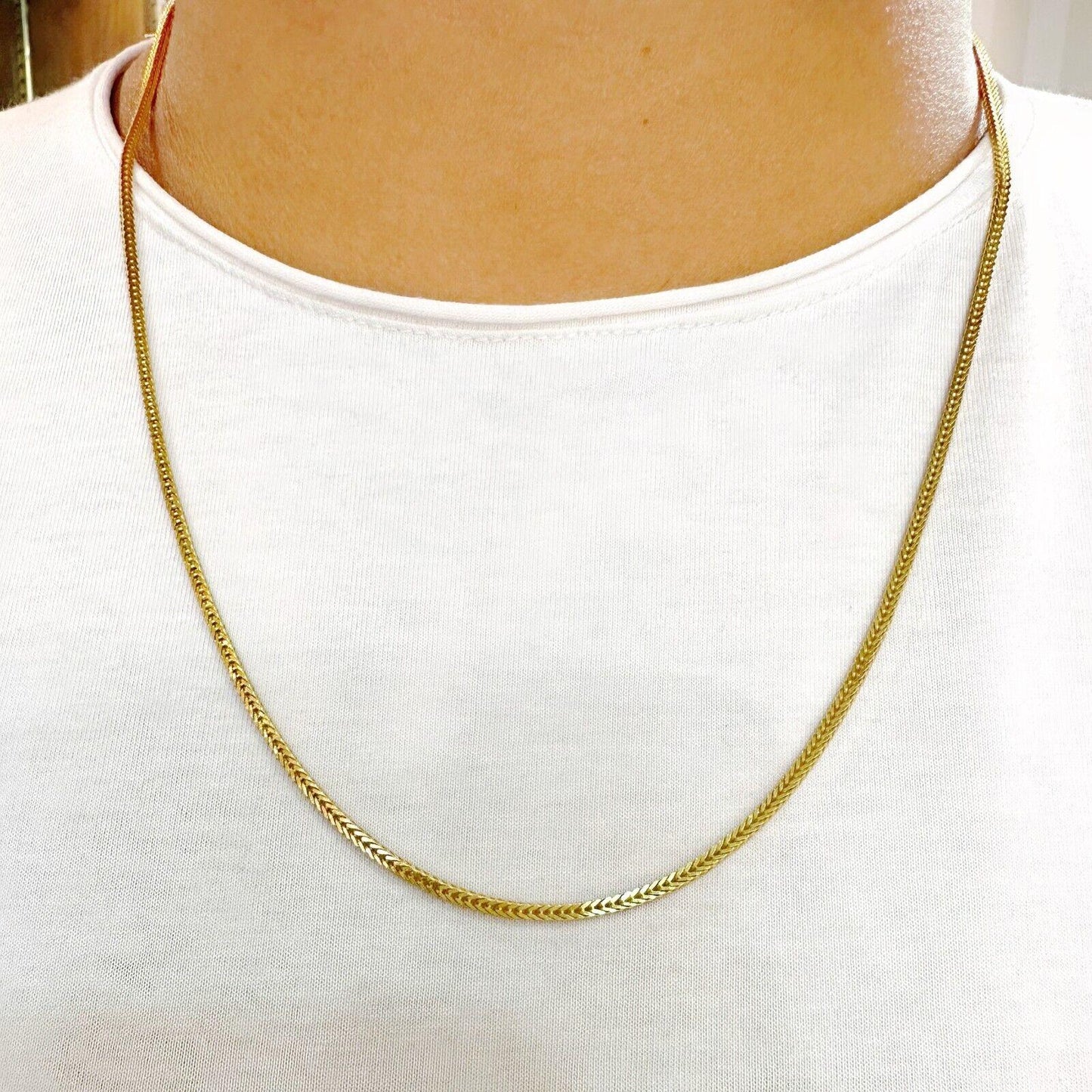 22ct Yellow Gold Mens/Gent's Foxtail Long Chain Necklace 24