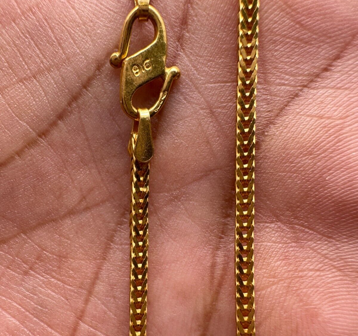 22ct Yellow Gold Mens/Gent's Foxtail Long Chain Necklace 24