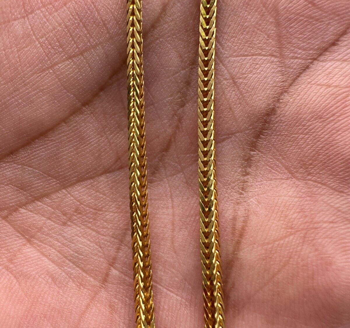 22ct Yellow Gold Mens/Gent's Foxtail Long Chain Necklace 24