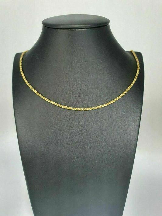 22ct Yellow Gold Mens/Ladies solid Twisted Rope Chain Necklace 20Inch