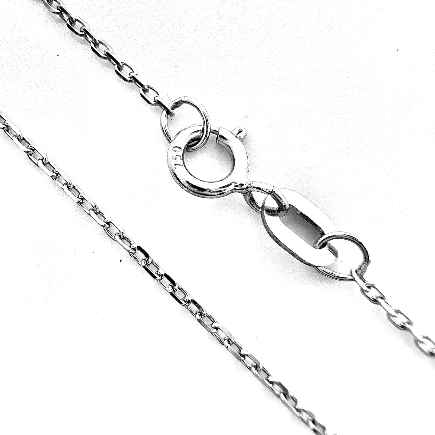 18ct White Gold Delicate Trace Link Thin Chain 17 Inch, 1.0gm