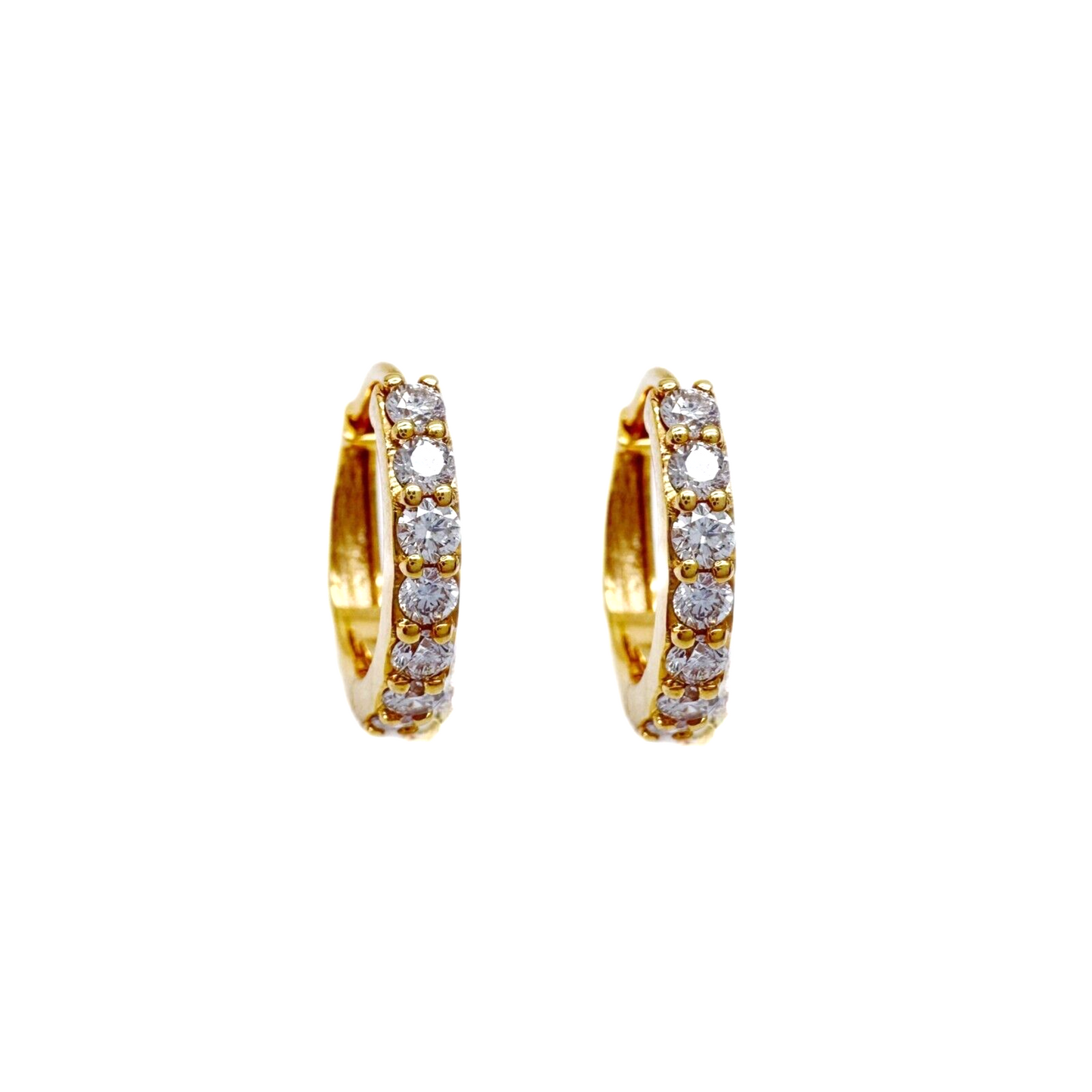 18ct Yellow Gold & Diamond Pair of Hoop Earrings 0.45 carats