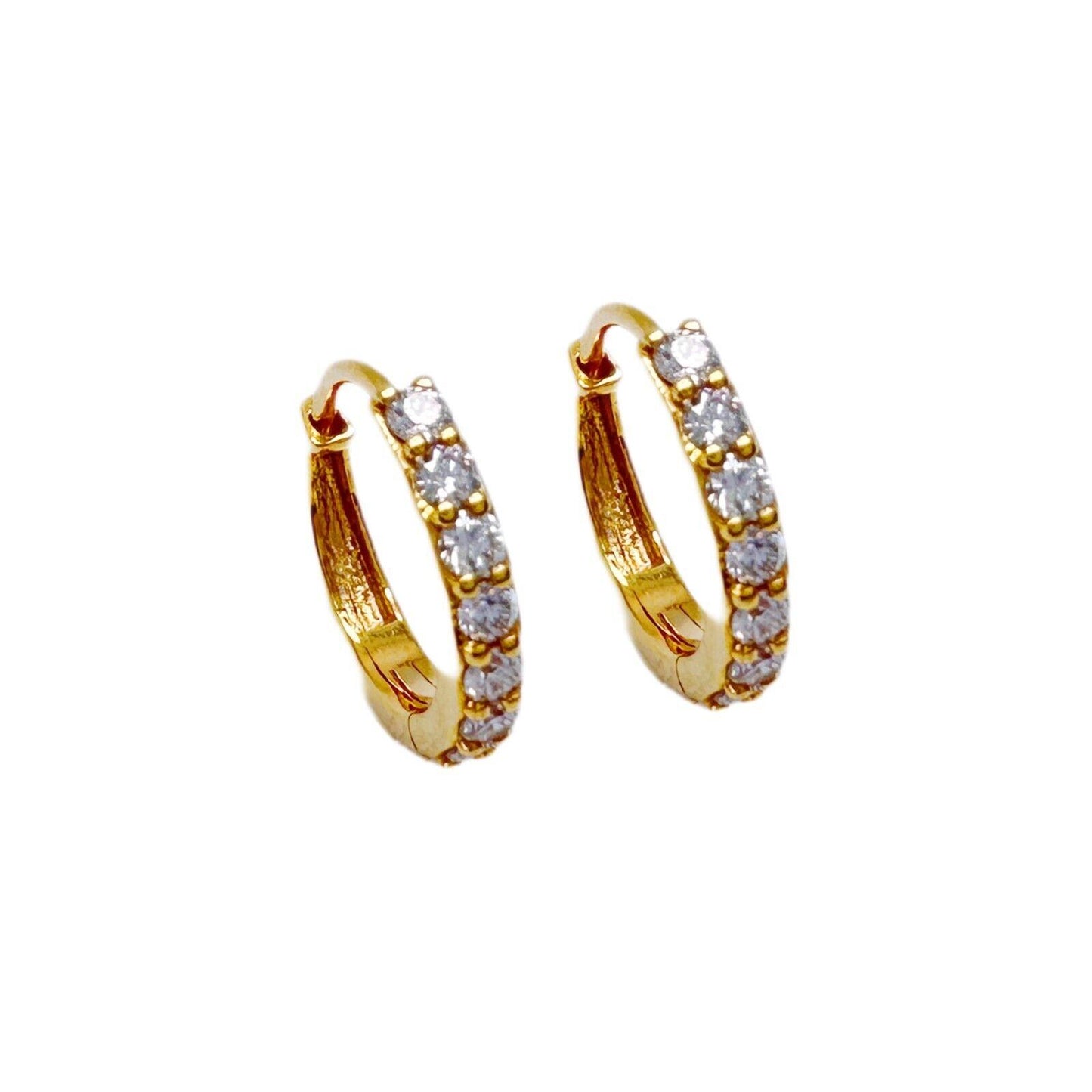 18ct Yellow Gold & Diamond Pair of Hoop Earrings 0.45 carats