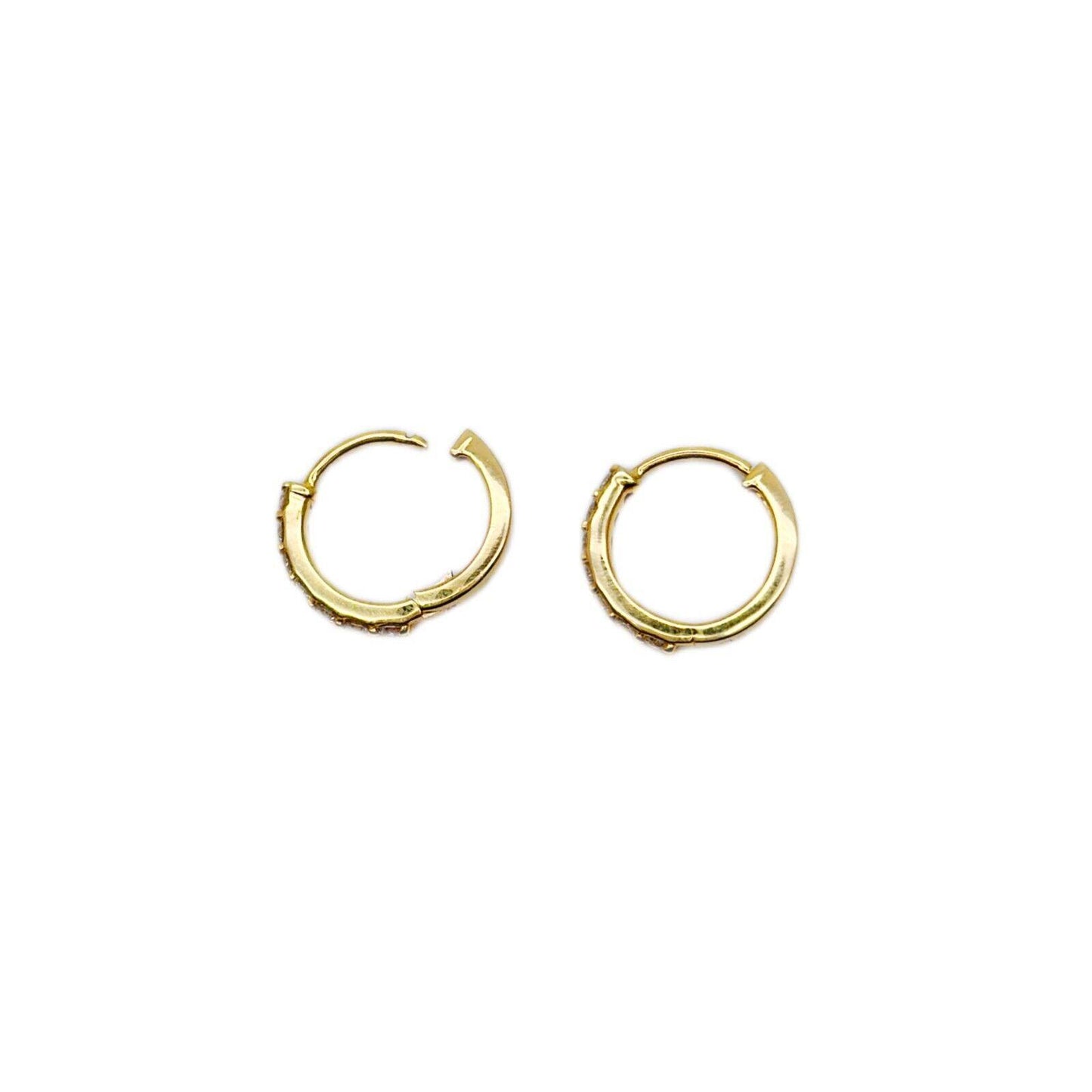 18ct Yellow Gold & Diamond Pair of Hoop Earrings 0.45 carats