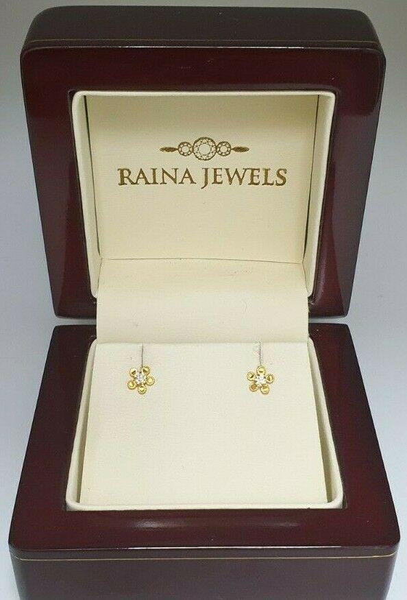 22ct Yellow gold Cubic Zircon Children's Stud earrings claw set Child Friendly