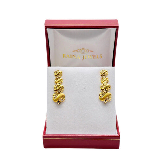 22ct Yellow Gold Infinity Design Drop Earrings 3.0cm 5.2gm