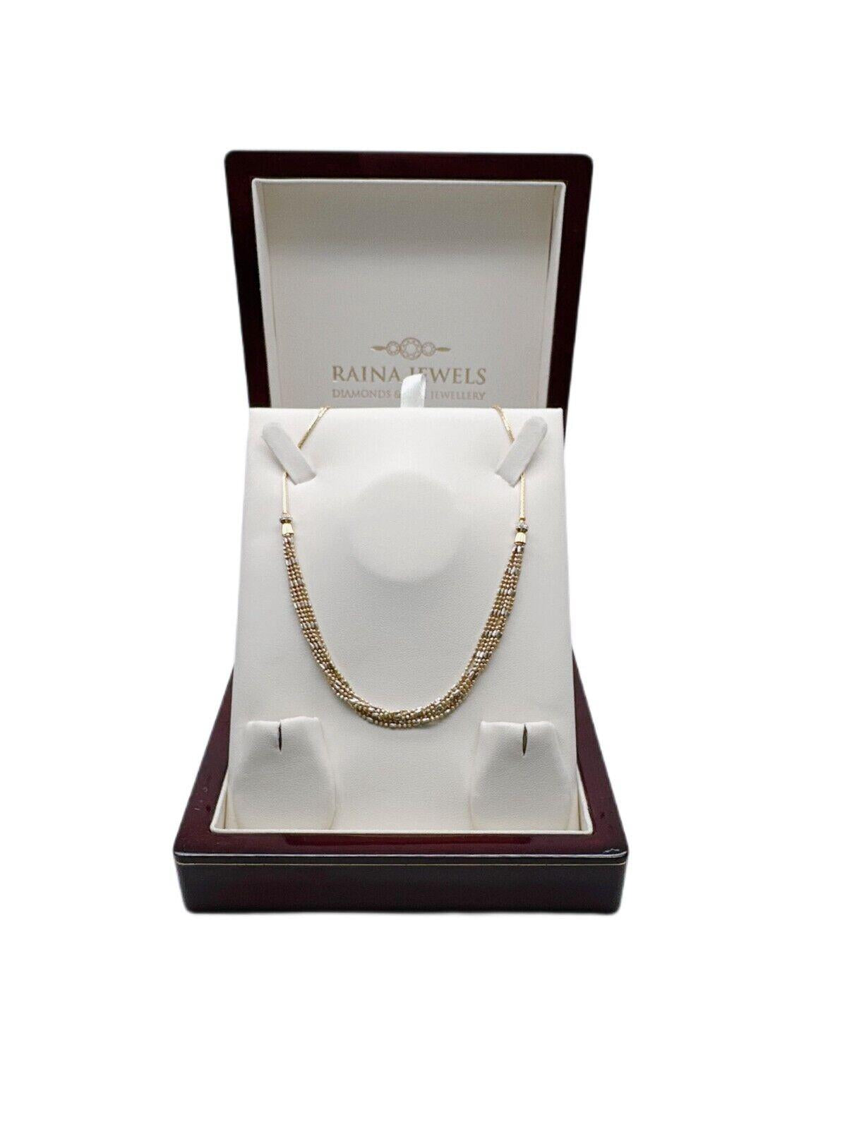 22ct Yellow Gold Two Tone Multi Strand Twisted Chain Necklace, 11.9gm