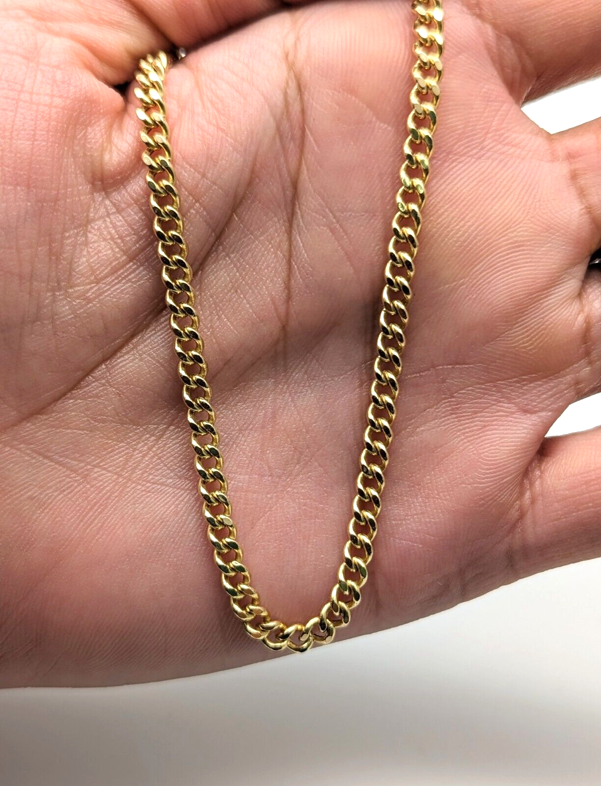 14ct Yellow Gold Diamond Cut Curb Chain 22 inches Hallmarked