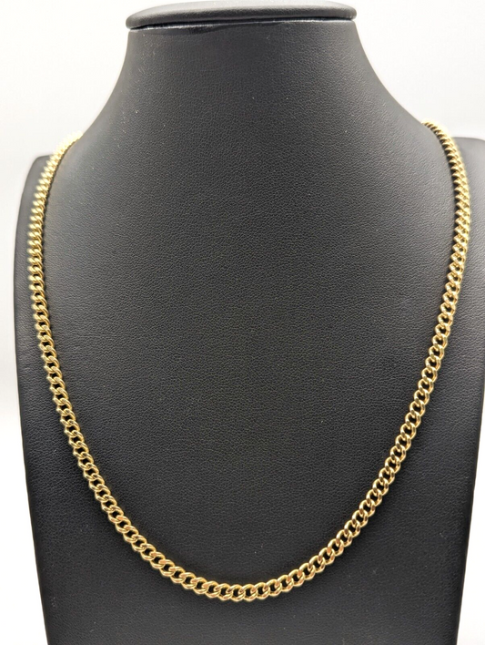 14ct Yellow Gold Diamond Cut Curb Chain 22 inches Hallmarked