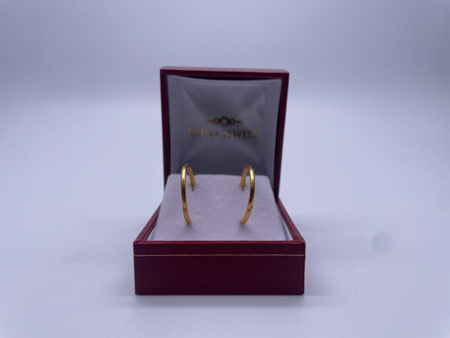 22ct Yellow Gold Pair Of Diamond Cut Hoop Earrings 20mm