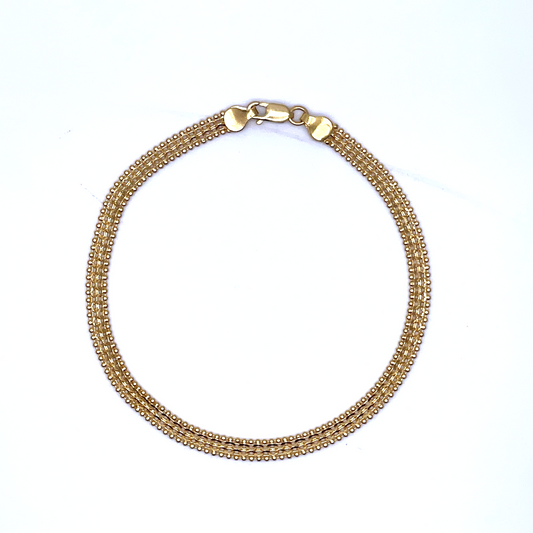 22ct Yellow Gold Fancy Flat Style Bracelet 7.4